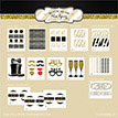 Rustic Glam Gold Glitter New Years Holiday Party Collection - Instant Download